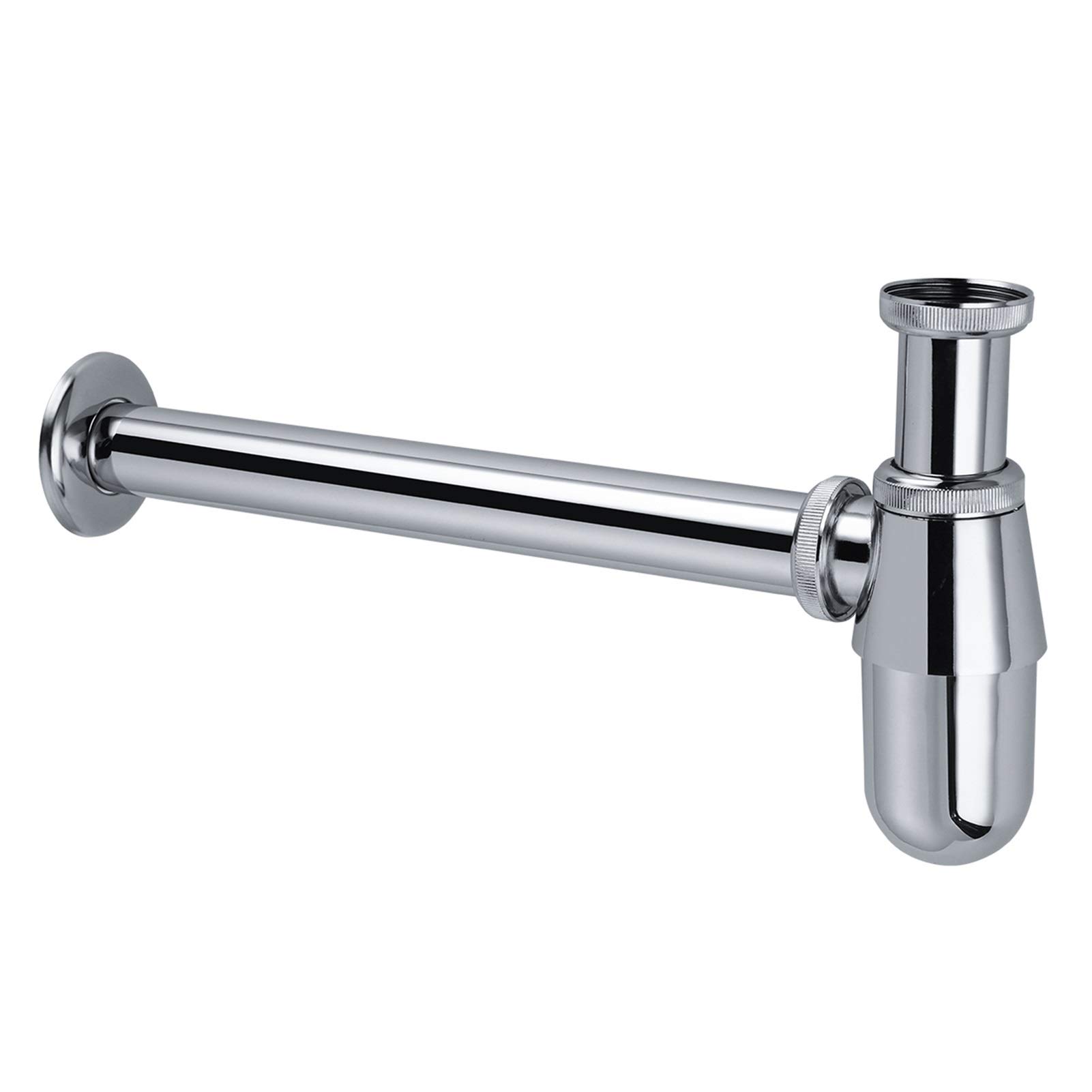 Trampa para Botella Plateada, sifón Redondo, latón, Cromo, baño, tocador, Lavabo, tubería, Fregadero, tuberías de Agua Residual, Accesorios de baño exquisitos