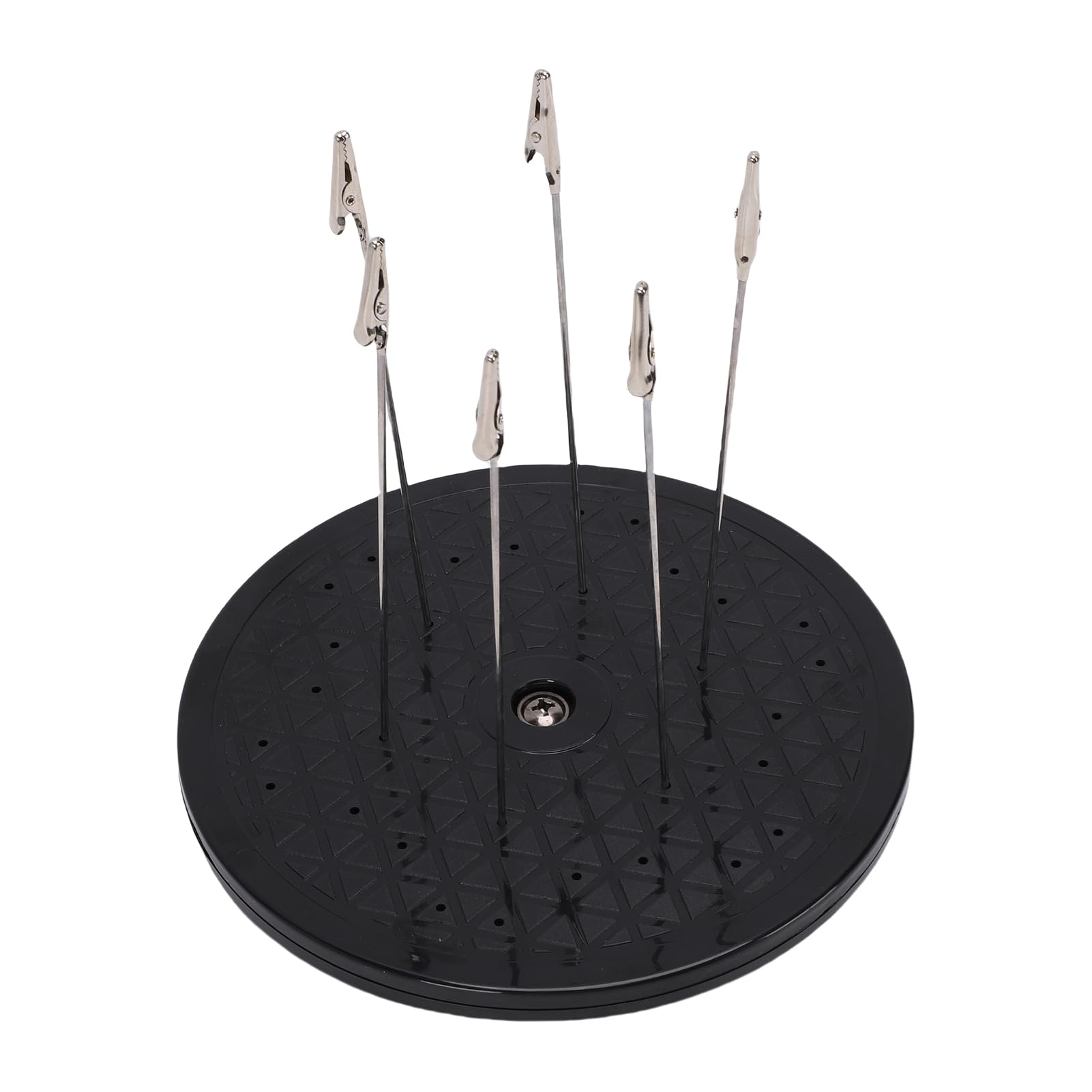 Greensen Plateau Tournant pour Peinture de Modèles, Support Rotatif de 7,5 Pouces avec 6 Tiges à Clips Métalliques, pour la Peinture au Spray de Micro Figurines, Artisanat et Déco
