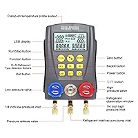 Vista 2 de Manómetro digital universal HVAC – Probador de presión y temperatura de vacío de alta precisión con agarre cómodo inteligente para sistemas de aire