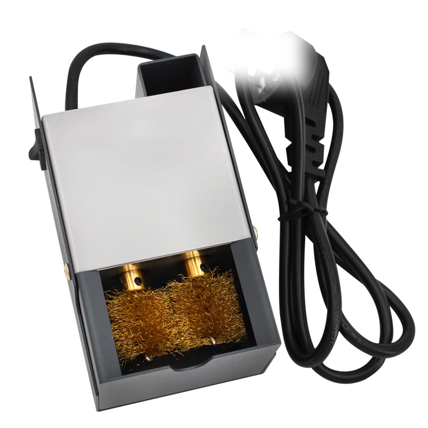 Puntas para soldador motorizado Limpiador de cobre, limpiador automático de puntas de soldador con cepillo de cobre, temperatura 300 ℃, con cepillo de cobre de 110 mm, para soldadura y reparación