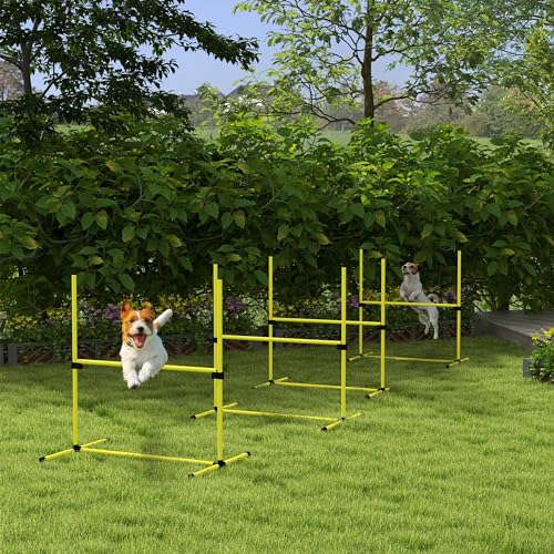 image for PawHut 4 Piece Dog Agility Training Equipment for Dog Agility Course w