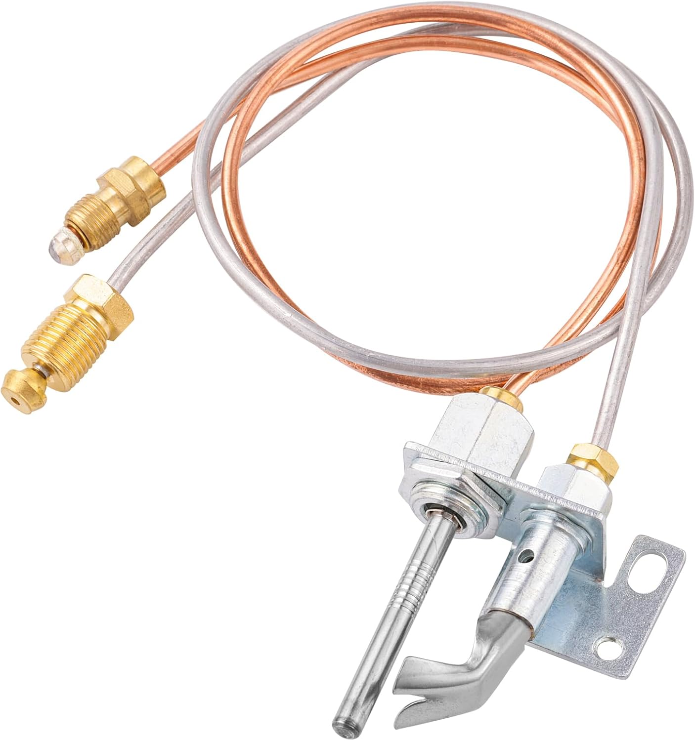 Natural Gas Pilot Burner Assembley, PT-1 Pilot Thermocouple Kit PAC-2NAT, Compatible with Real Fyre PT-1 Pilot G45/G46 Burner, for Hargrove Gas Logs NG Pilot (PG-1 Pilot Burner + Thermocouple)