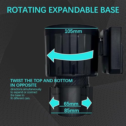 Miniatura 5 de Portavasos extraíble para automóvil, adaptador ajustable para portavasos de automóvil, almacenamiento universal, expansor, portavasos grande,