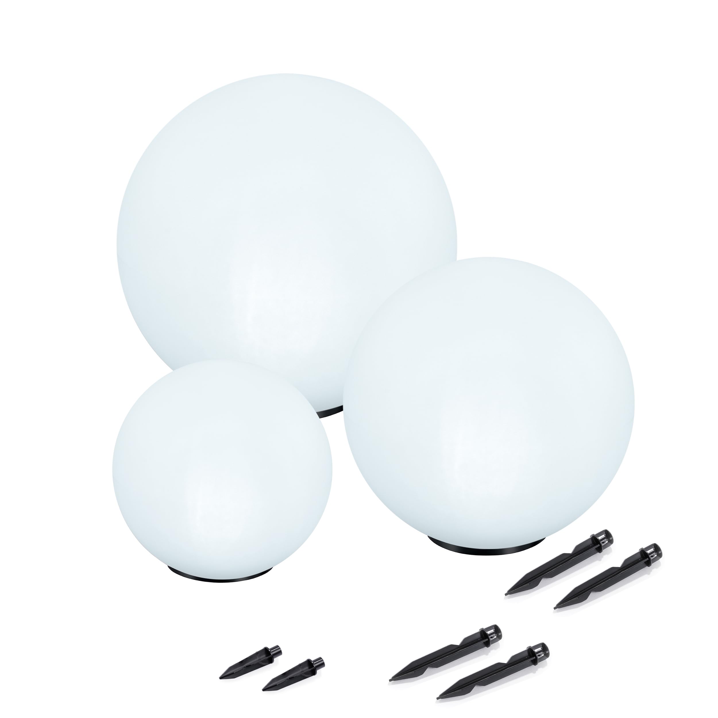 Esotec Gartenleuchtkugel Solarkugeln Basic, multicolor, 3er Set, 20+30+40cm, Farbwechsel, 20+30+40cm, Akku, Solarmodul, Außenbeleuchtung, Gartendeko Wegeleuchte 102614