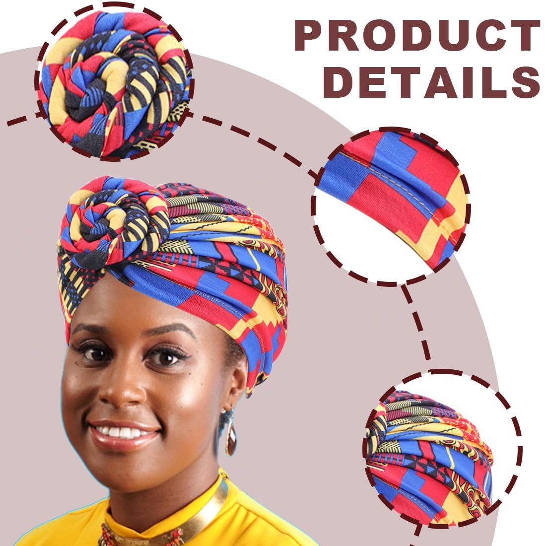 Alnorm Fascia Da Donna In Viscosa Chemio Sciarpa Turbante, Bianco, Taglia Unica - Foto 10