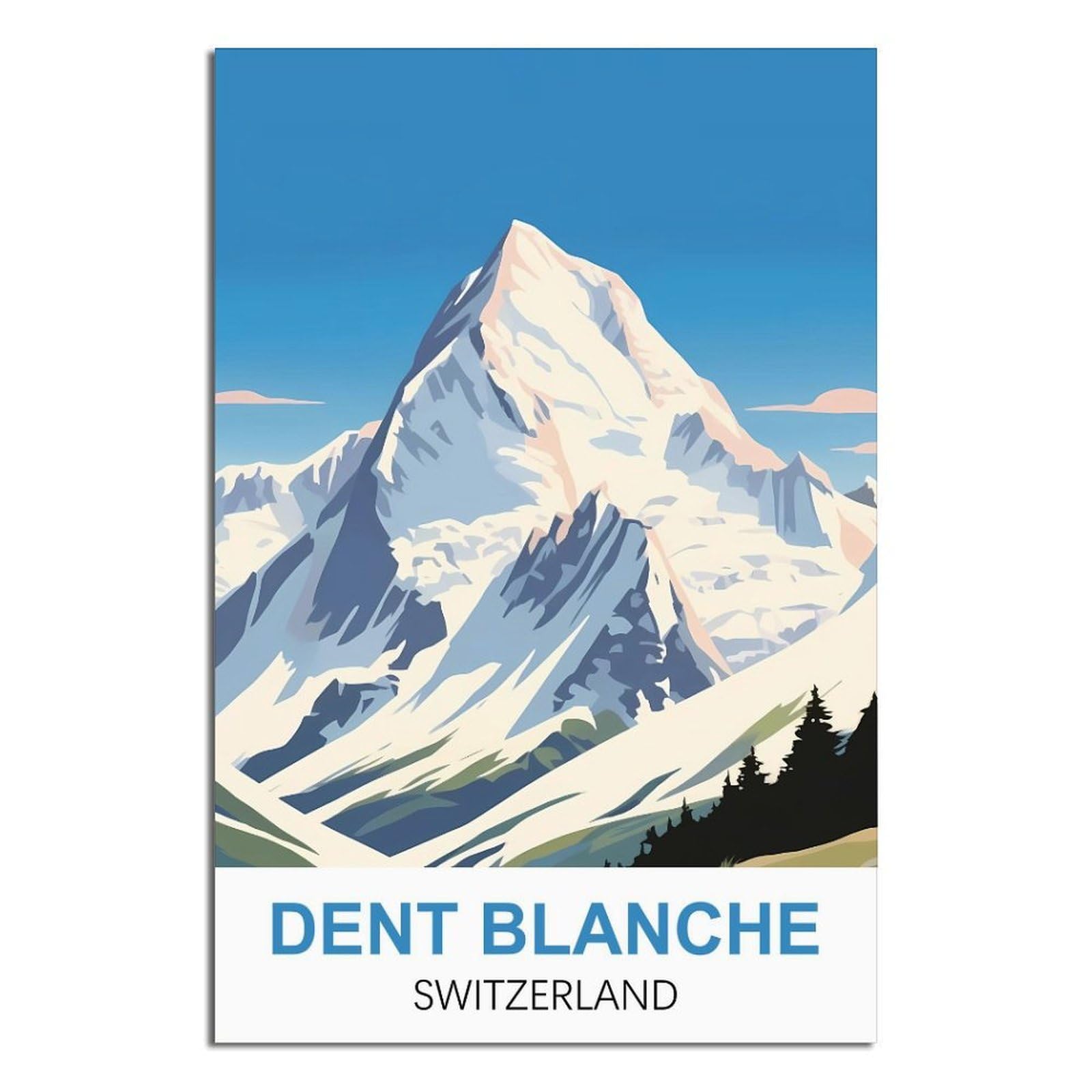 EZMLFA DIY Diamond Painting,Dent Blanche Switzerland 5D Diamond Art DIY Cross Stitch Crystal Rhinestone Embroidery Pictures Craft for Home Wall 30x40cm