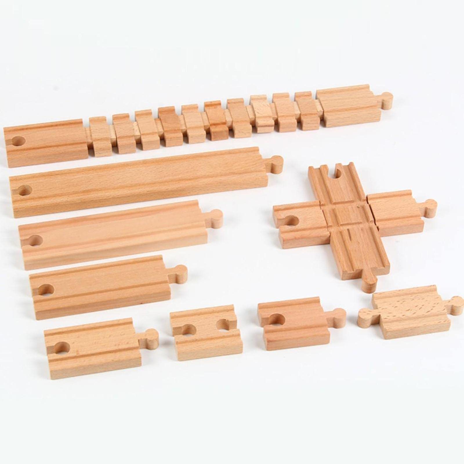 MERISHOPP Wooden Track Railway Toys Kids DIY Train Track Accessories Style 1| Educational Toy for Kids | Fun & Learning Toy Set-image-34