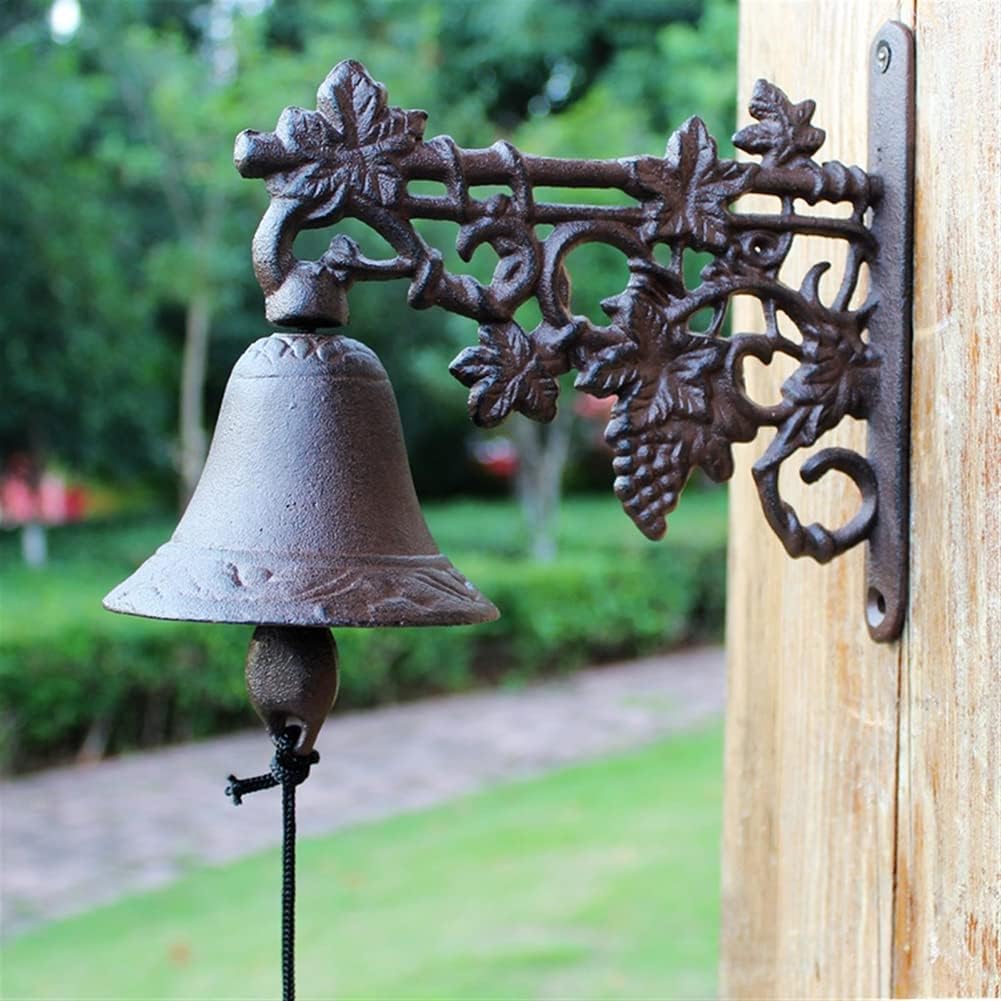 Cast Iron Garden Retro Doorbell As Entry Door Bell, Grape Frame Decoration Wall Mounted Antique ?Decor Bell, Wall Art Decoration Outside Decor