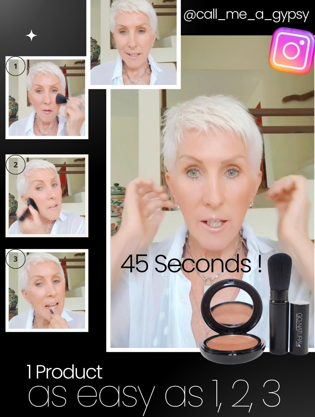 Go-Natural The All-In-One Cosmetic ® Magic Powder Mineral Makeup REGULAR SIZE - Image 2