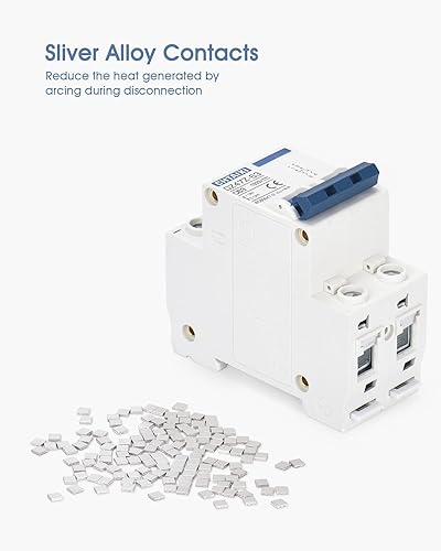 Miniatura 6 de Disyuntor miniatura de CC, 2 polos 1000V 32 amperios aislador para sistema solar fotovoltaico, viaje magnético térmico, montaje en carril DIN,