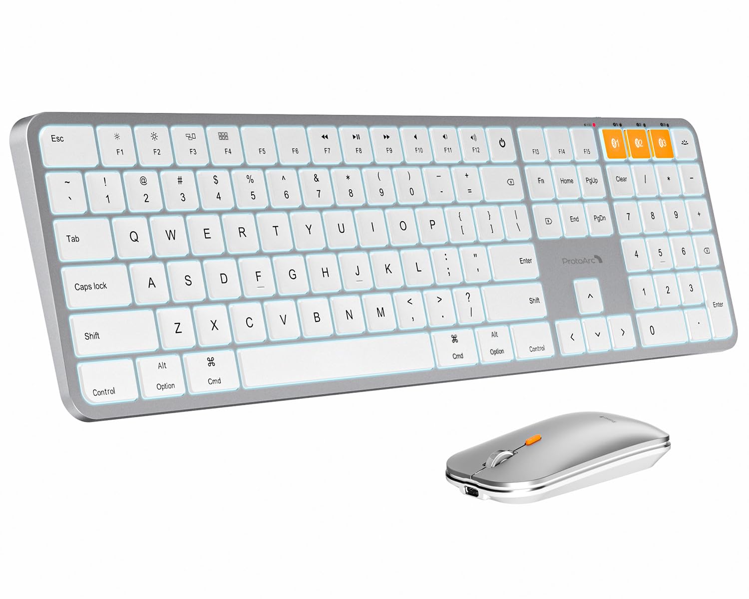 bluetooth mouse e tastiera per macbook ultra-thin backlit rechargeable