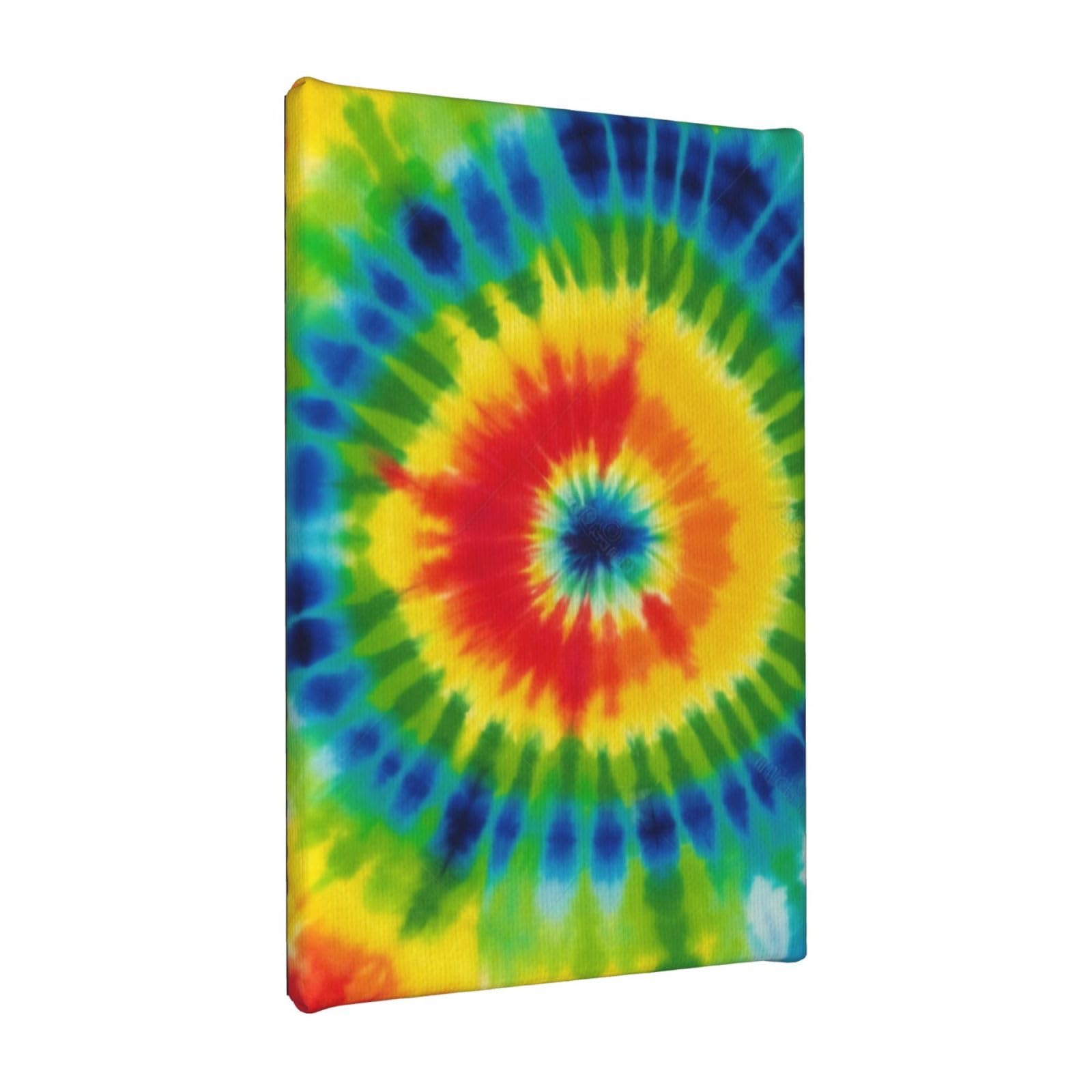 YKLJG tie dye rainbow Printed Wall Art Canvas Painting 20x30 CM Wooden Framed Picture Painting Artwork Prints for Bedroom Kitchen Home Office Decor