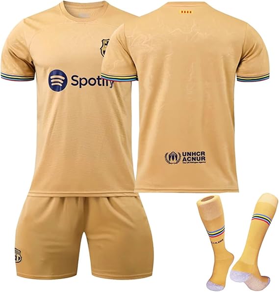 Amazon Co Jp バルセロナ サッカーユニフォーム子供大人用 空白番号 22 23 バルセロナ アウェイ サッカーユニフォーム 靴下持参する 上下セットジャージとソックスサッカージャージ スポーツ アウトドア