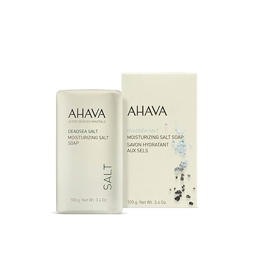 Miniatura 3 de AHAVA Jabón hidratante de sal del Mar Muerto, barra limpiadora facial y corporal para humedecer la piel, enriquecido con una exclusiva mezcla