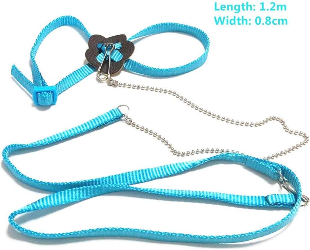 Lizard Leash Bearded Dragon Harness Adjustable Reptile Lizard Harness Leash Parrot Harness Turtle Lizard, Suitable for Gecko Hamster Kitten Small Animal Outdoor Walking - Blue