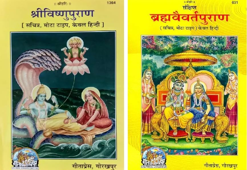 Shri Vishnu Puran (श्रीविष्णुपुराण ) Code-1364 And Brahmavaivarta Purana (ब्रह्मवैवर्तपुराण) Code-631Set Of 2 Books In Hindi Published By Gita Press Gorakhpur Hardcover – 5 December 2023