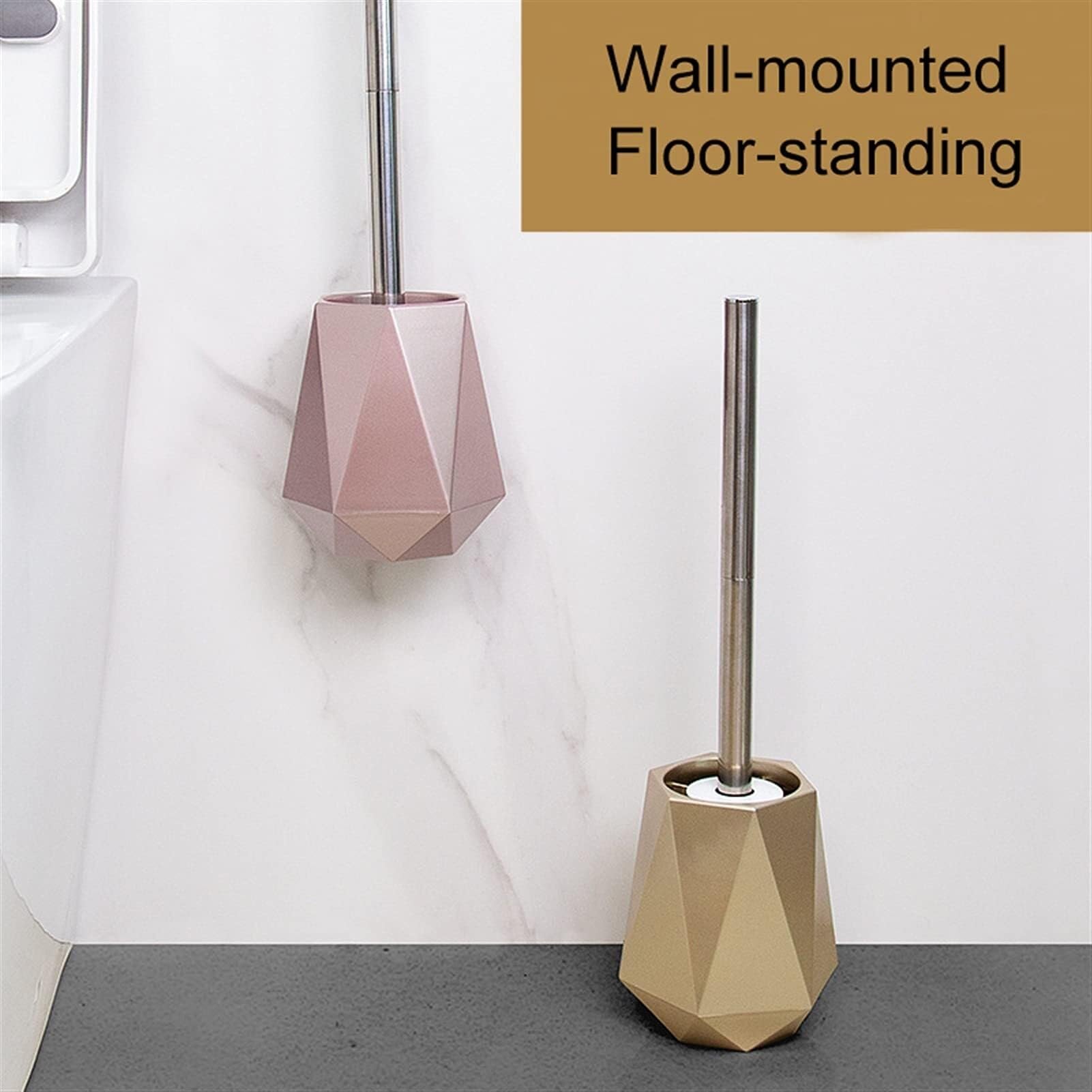 Scopino per WC con setole in silicone – Spazzola igienica per pulizia profonda con supporto a parete o a pavimento per bagno