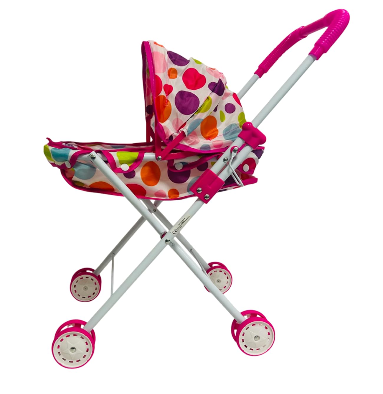Puppenwagen mit faltbarem Verdeck Metall Kunststoff Faltbarer Kinderwagen für Mädchen Spielzeug Mädchen Kinderwagen für Puppen Kinderwagen Kinderwagen (CARROZZINAMETAL)