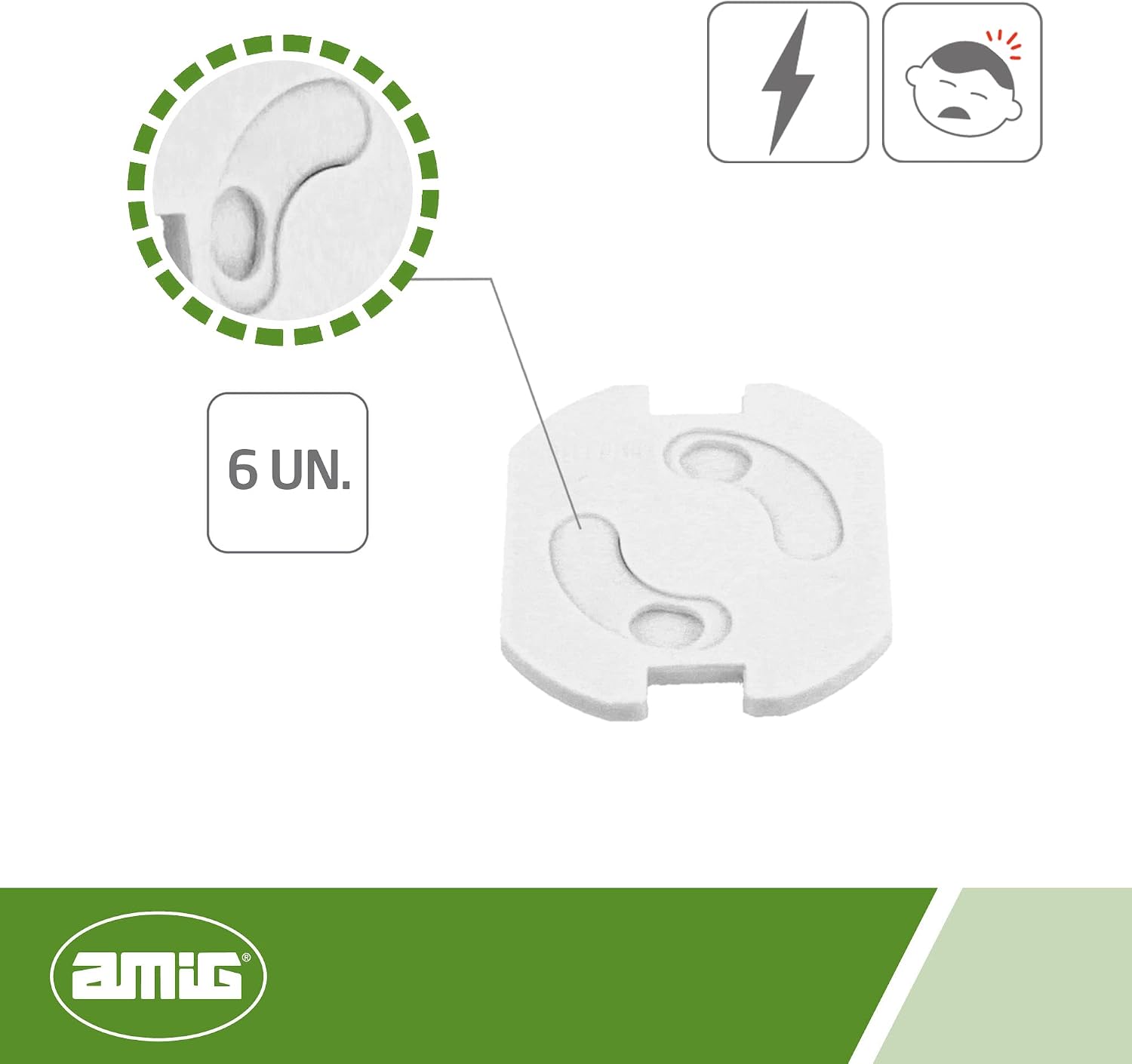 Amig Swivel Plug Sticker, White, 0