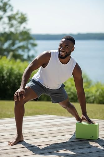 Miniatura 4 de Juego de 2 bloques de yoga de alta calidad, espuma EVA de alta densidad, antideslizantes, ligeros, duraderos, incluye bolsa de transporte