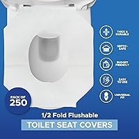 Vista 2 de MED PRIDE Sábanas protectoras de baño ecológicas – Fundas de asiento de inodoro desechables sépticas [paquete de 250] – Fundas de asiento de inodoro