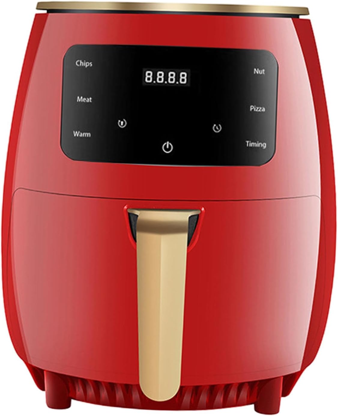 Freidora de aire portátil de 1400 W, 4.5 L, mango antideslizante, comidas rápidas y fáciles de leer, cesta de freír compacta antiadherente para