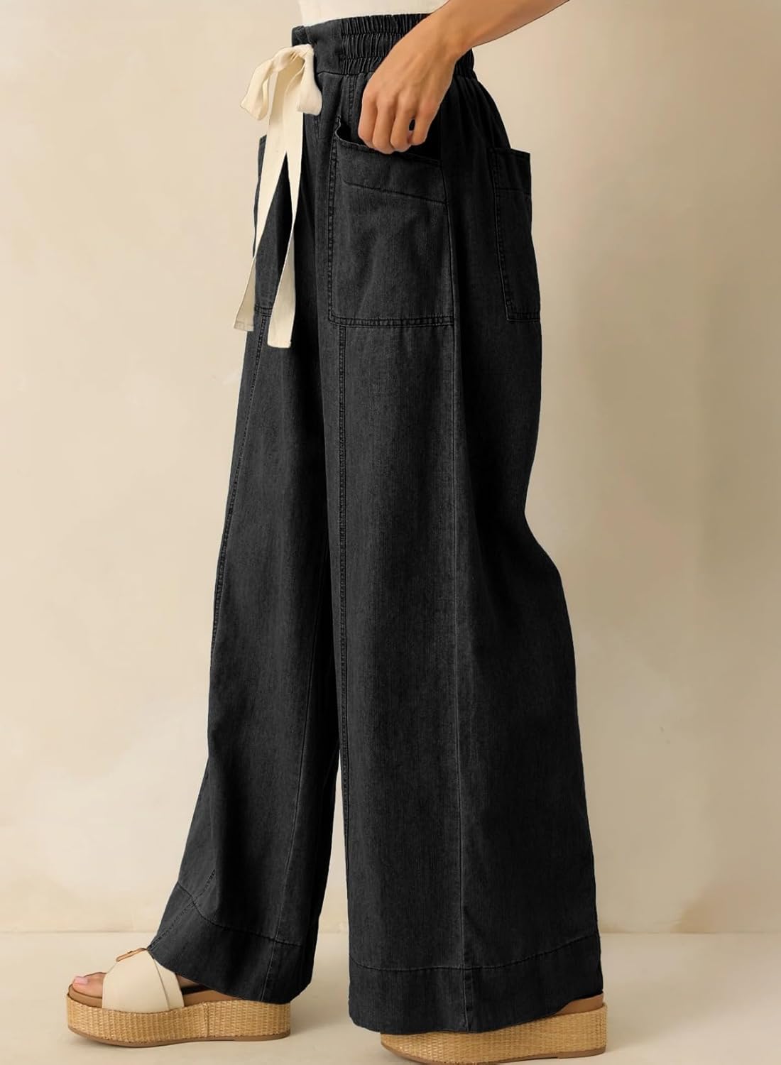 SHEWIN Womens Wide Leg Jeans High Waisted Tummy Control Stretchy Straight Leg Jeans Vintage Denim Casual Baggy Pants - Image 4