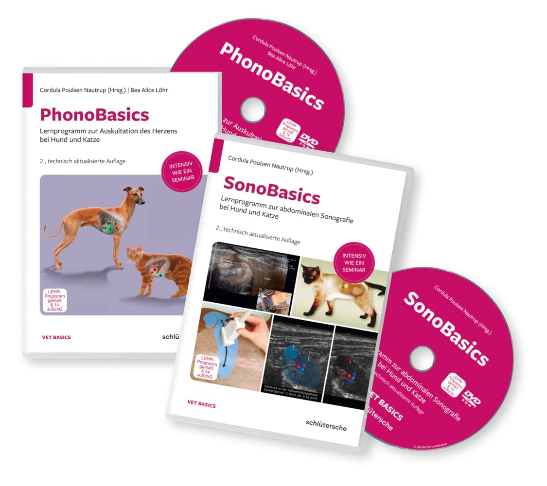 Set Phono und Sono Basics: Lernprogramme zur abdominalen Sonografie und zur Auskultation des Herzens bei Hund und Katze