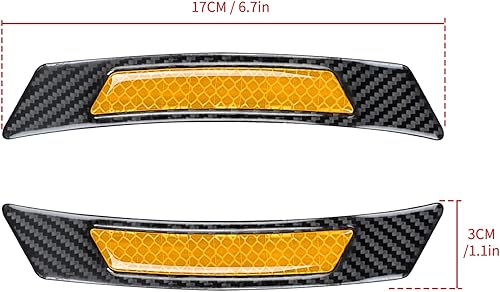 Miniatura 9 de BLAKAYA 2 calcomanías universales de fibra de carbono para guardabarros de automóvil, para puerta de cejas, protección lateral del automóvil,