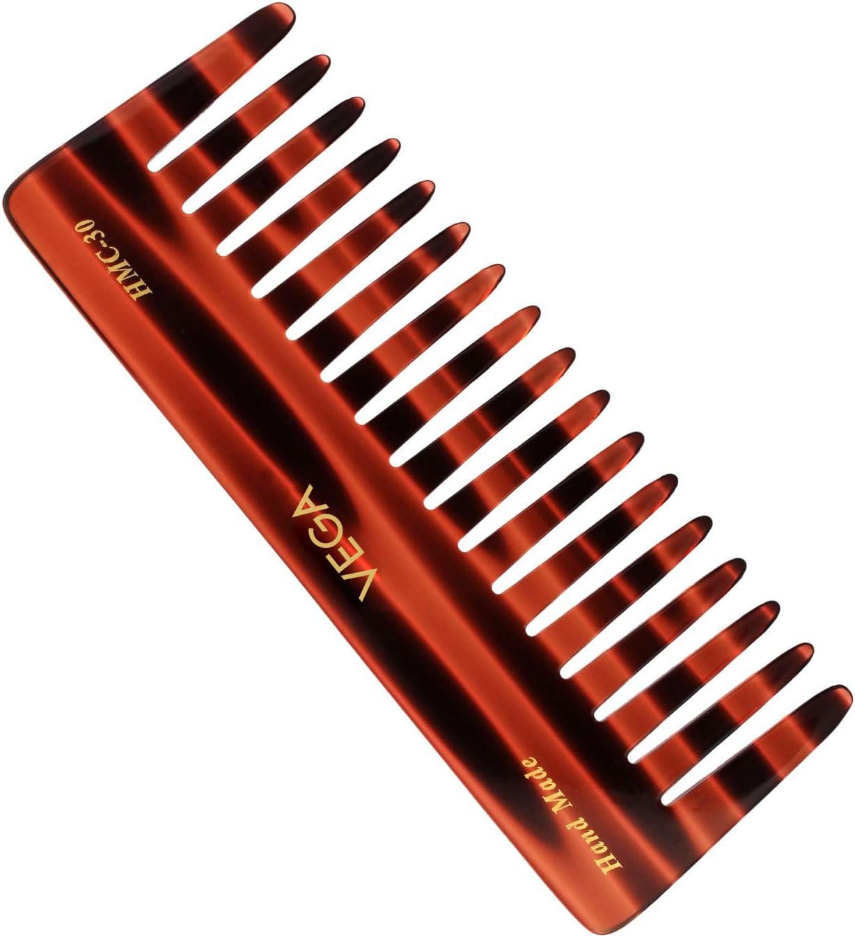 Vega Handcrafted Large Shampoo Comb for Men & Women, Detangling, Daily Grooming | Made from Cellulose Acetate Non-petroleum Based Material from Plant, (India's No.1* Hair Comb Brand, HMC-30)