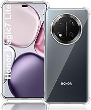 TUTUO Custodia per Honor Magic 7 Lite 5G Cover, Crystal Clear Custodia con Paraurti Airbag Antiurto, Anti-Graffio Sottile Morbida in Silicone TPU Protettiva Case - Trasparente