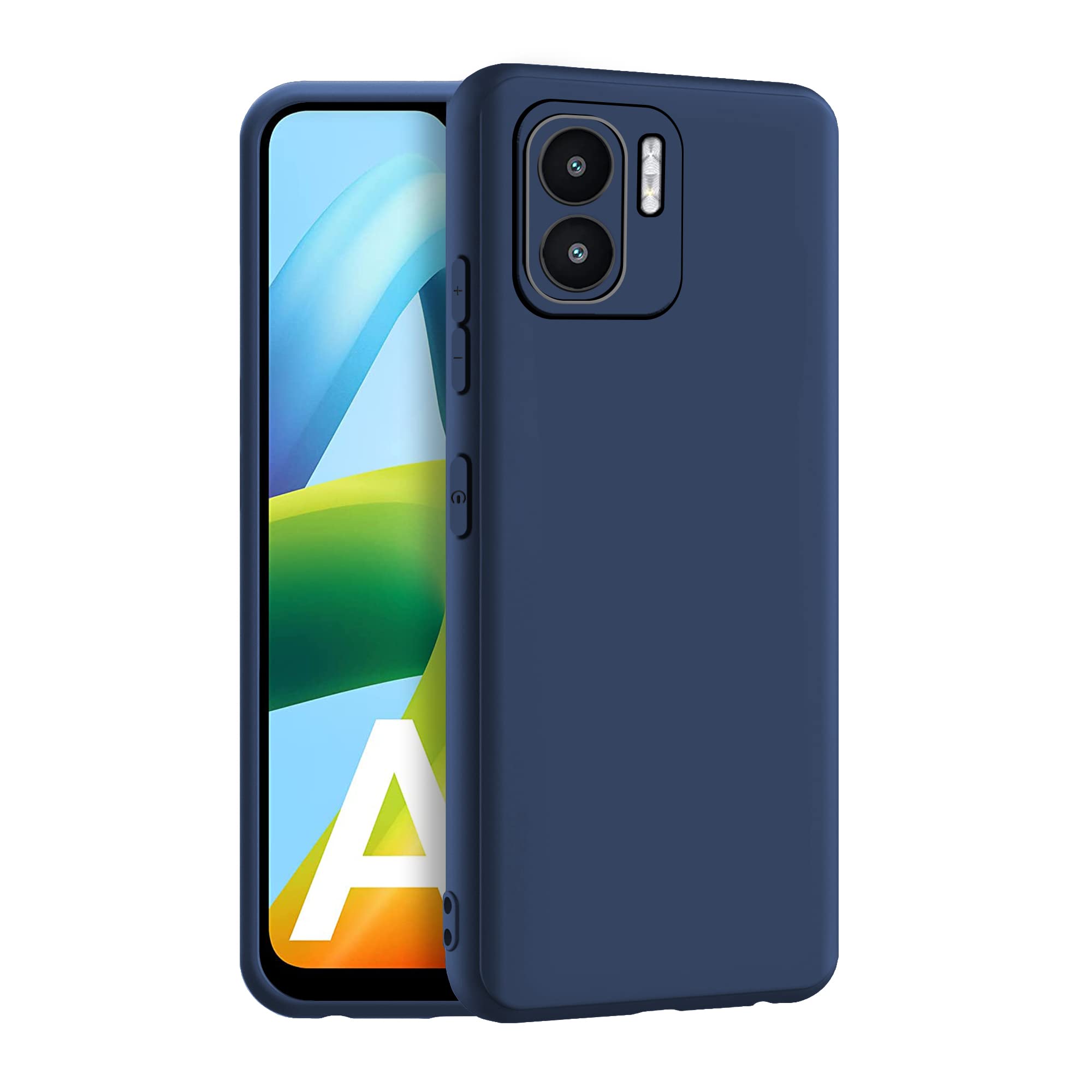 CEDO Redmi A1 / Redmi A2 Back Cover | Camera Bump Protection & Ultra Slim | Matte Soft Silicon Shock Proof Rubberised Back Case Cover (Blue)