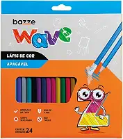 Lapis Cor Bazze Wave Apagavel 24 Cores