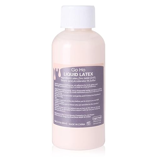 Miniatura 8 de Go Ho Maquillaje líquido SFX de látex (1 onza), maquillaje de monstruo zombi de Halloween, secado rápido, pintura facial blanca líquida multiusos