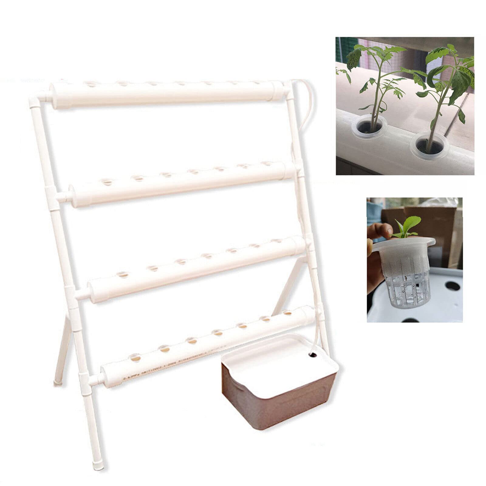 36 Agujeros, Kit de Cultivo hidropónico con Tubo hidropónico de PVC para de Cultivo de Plantas sin Tierra