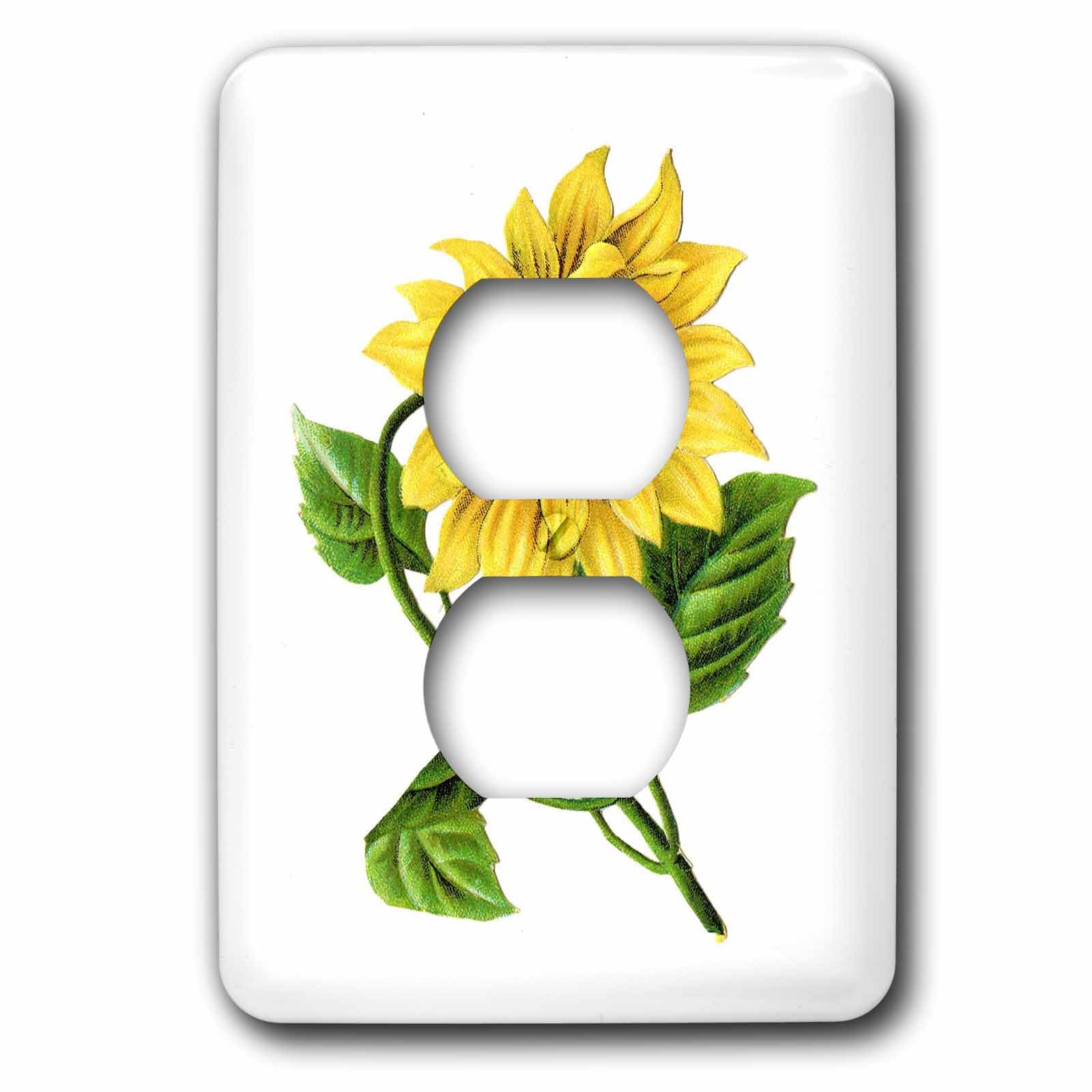 Couvercle de prise tournesol géant vintage 3dRose lsp_60502_6 décoratif