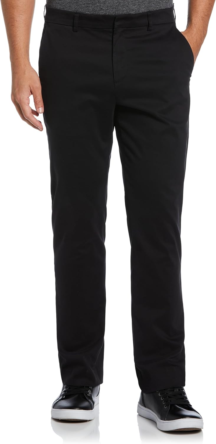 Perry Ellis Mens Portfolio Essentials Slim Fit Cotton Active Waistband Dress Pant