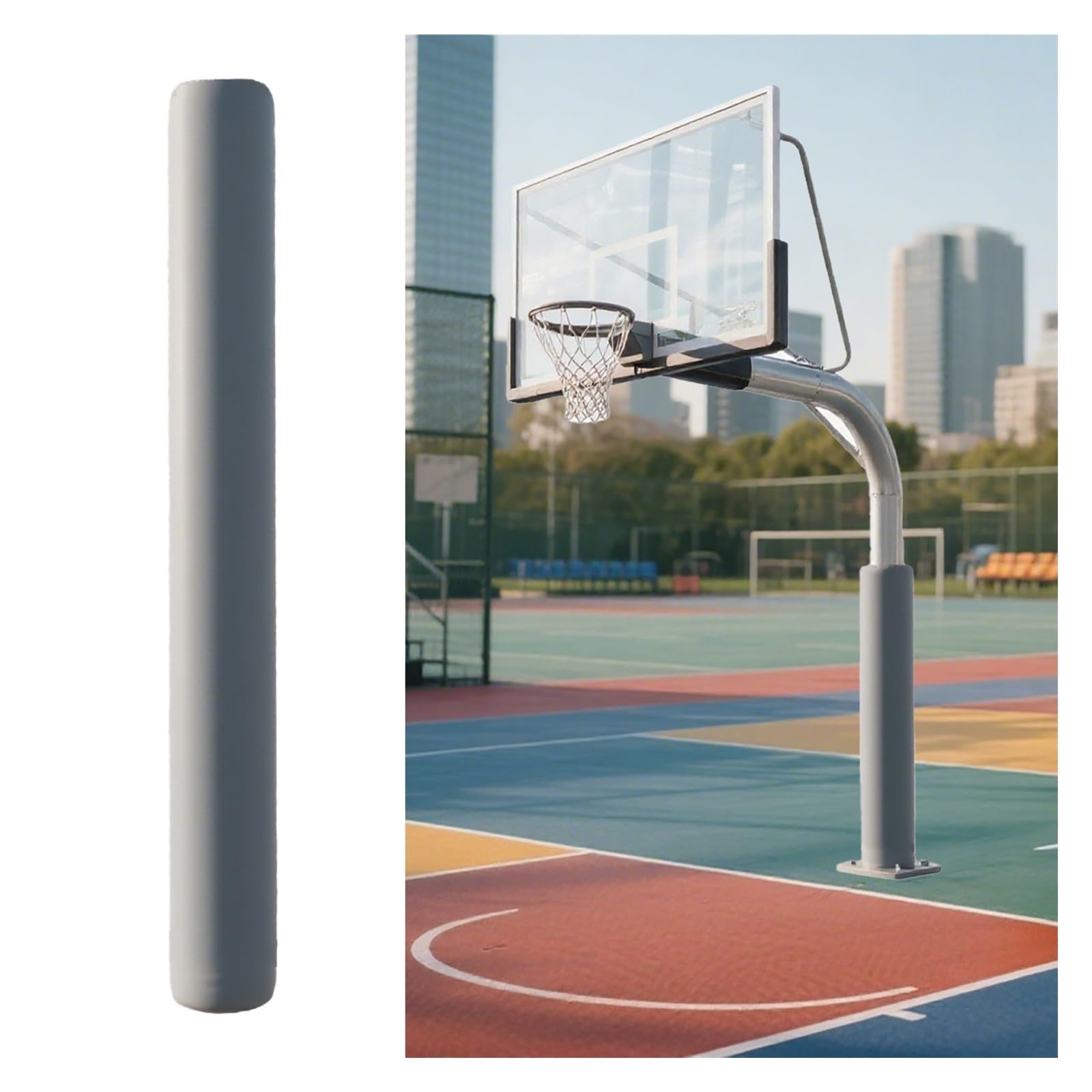 Pastiglie di Sicurezza del Basket, Cuscino di Impatto Protettivo Impermeabile per colonne della Scuola, tappetini da Basket Versatili, per Uso Interno ed Esterno
