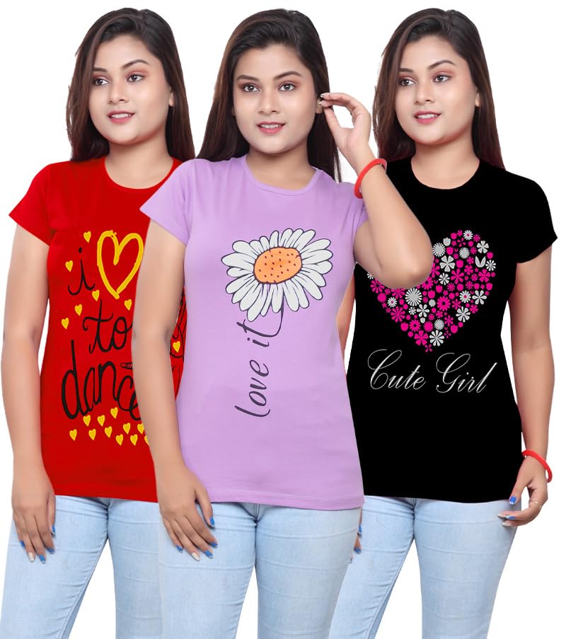 Image of MIST N FOGG Casual Printed Womens Combo Tshirts