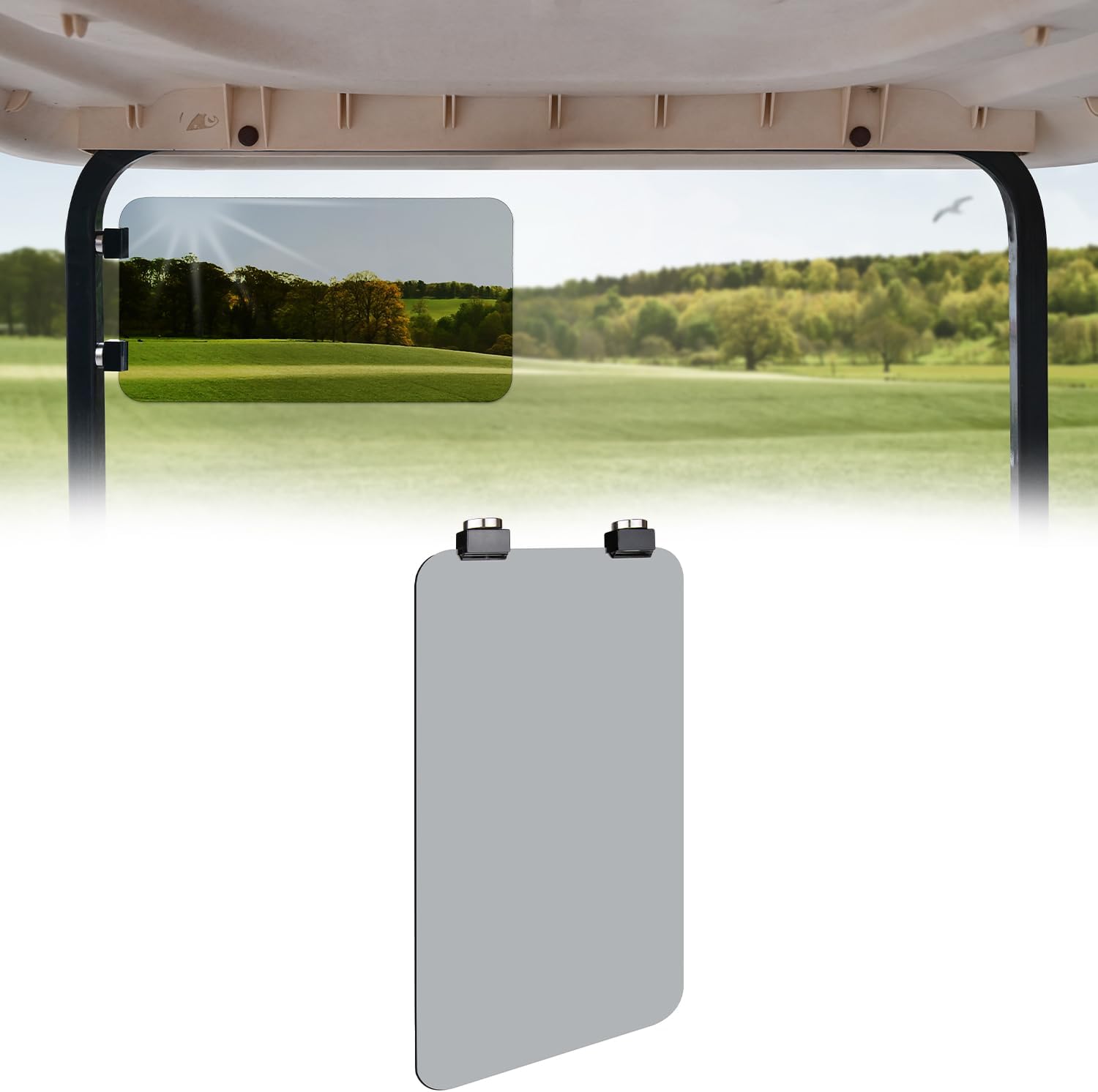Magnetic Golf Cart Sun Visor, Universal Front Side Bar Installation, Fits Most Golf Cart Models