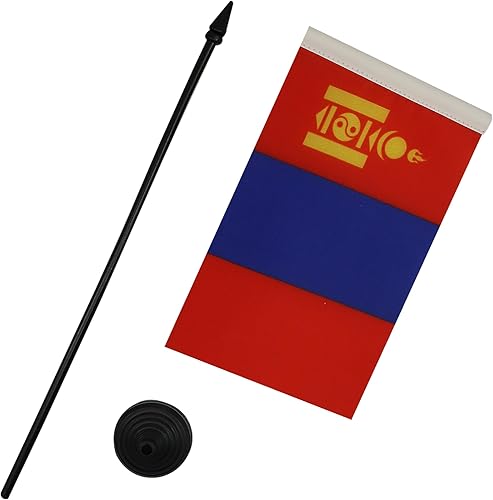 Miniatura 349 de Bandera de la bandera del Líbano de AZ, 3.9 x 5.9 in, bandera de escritorio libanesa, 5.9 x 3.9 in, barra y base de plástico negro