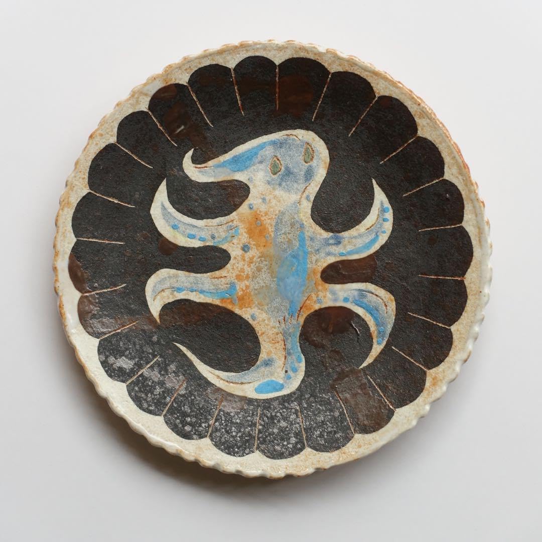 鹿児島睦 水の精 妖精 器 プレート 絵皿 直径13cm