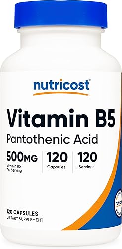 Vista 6 de Nutricost Ácido pantoténico (vitamina B5) 500 mg, 240 cápsulas