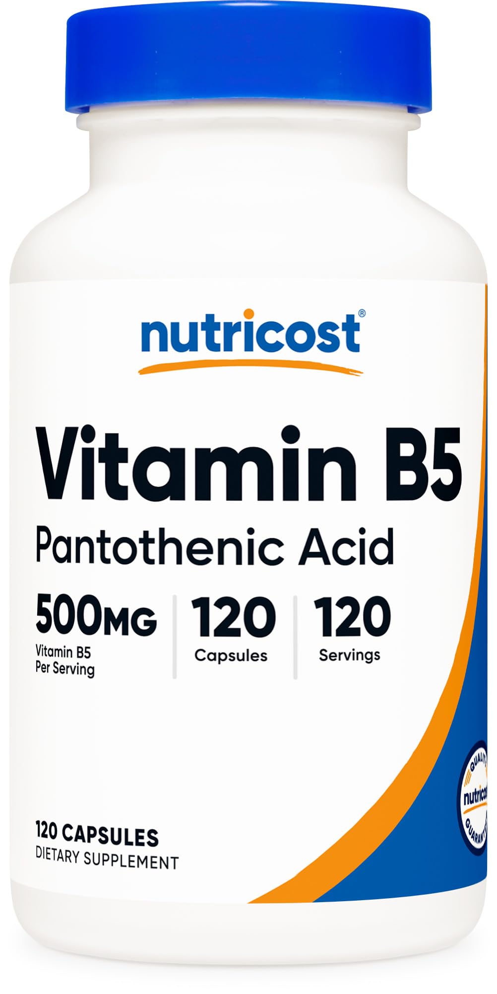 Nutricost Pantothenic Acid (Vitamin B5) 500mg, 120 Capsules