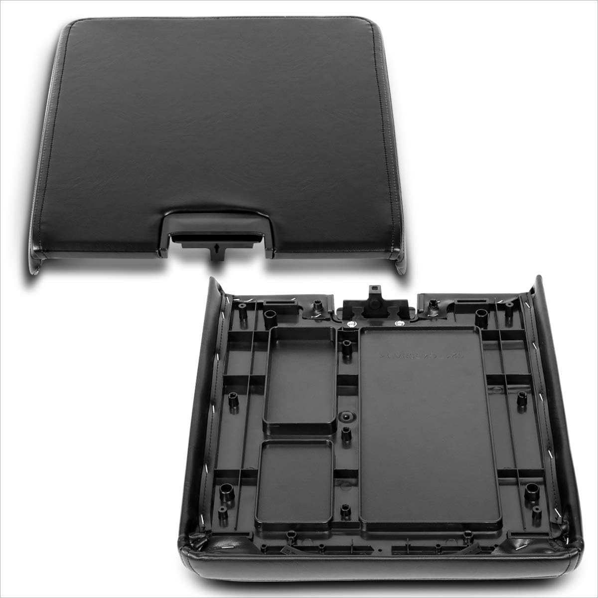 Front Center Console Lid Pad Kit Compatible with 07-14 Silverado/Sierra,Armrest Seat Box Cover Protector (Black)