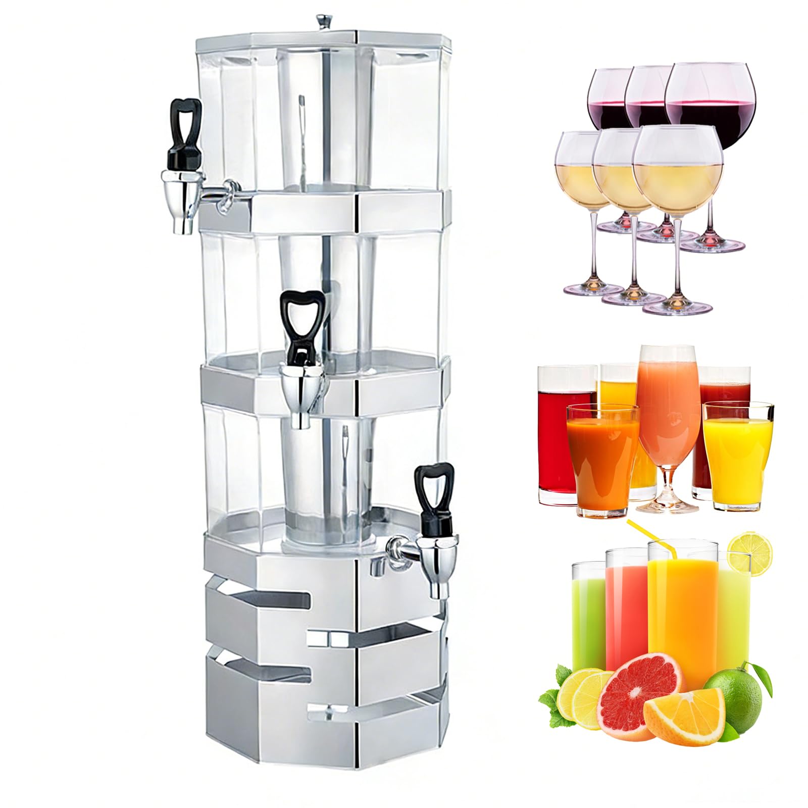 Olla de jugo de acero inoxidable monochrome premium de 4L