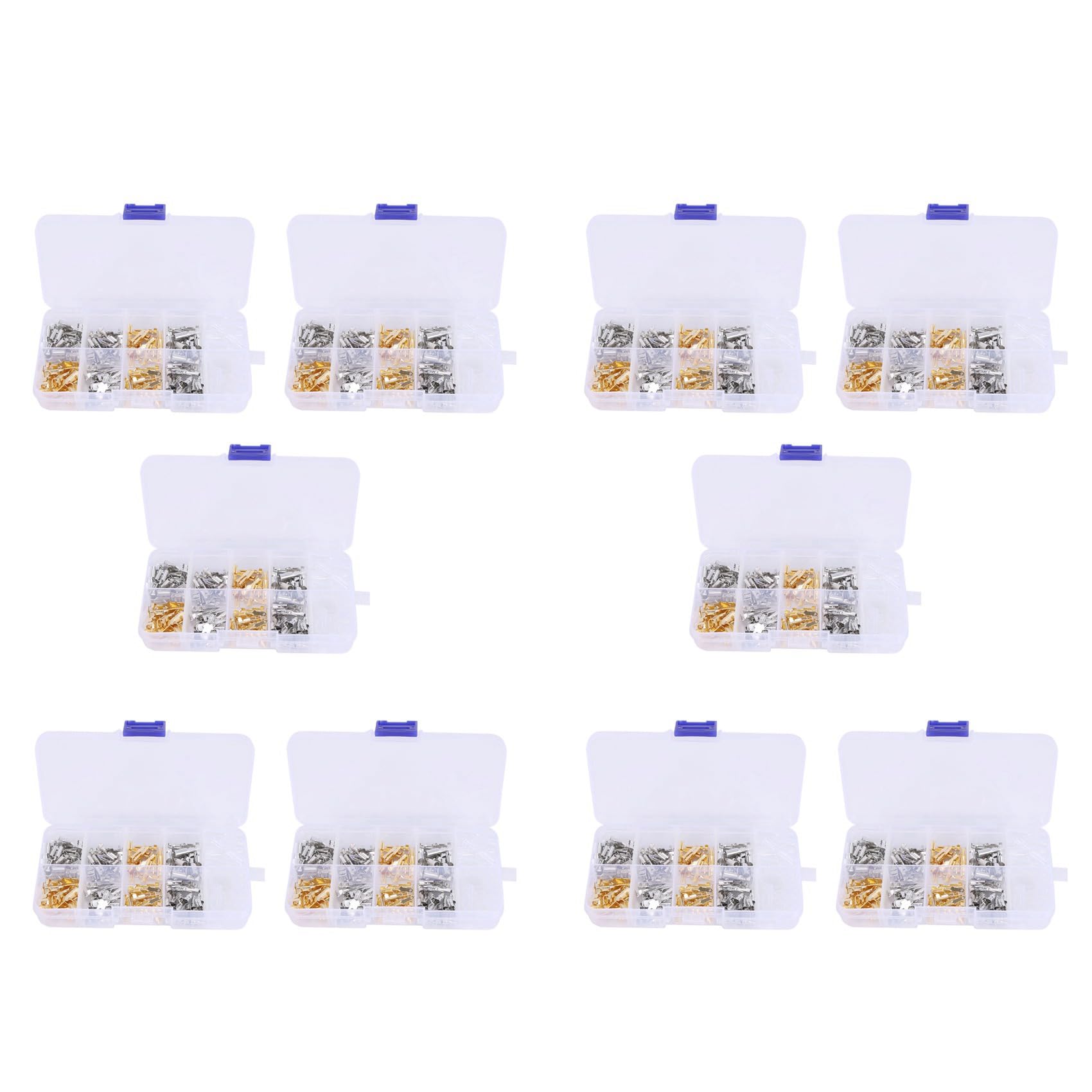Jnchdghwa Men's Gold & Silver 1500Pcs 6.3Mm 2.8Mm 4.8Mm 4.0Mm Fe Car Spade Connector Splice Crimp Wire Terminals For Motorcycle Bike Car