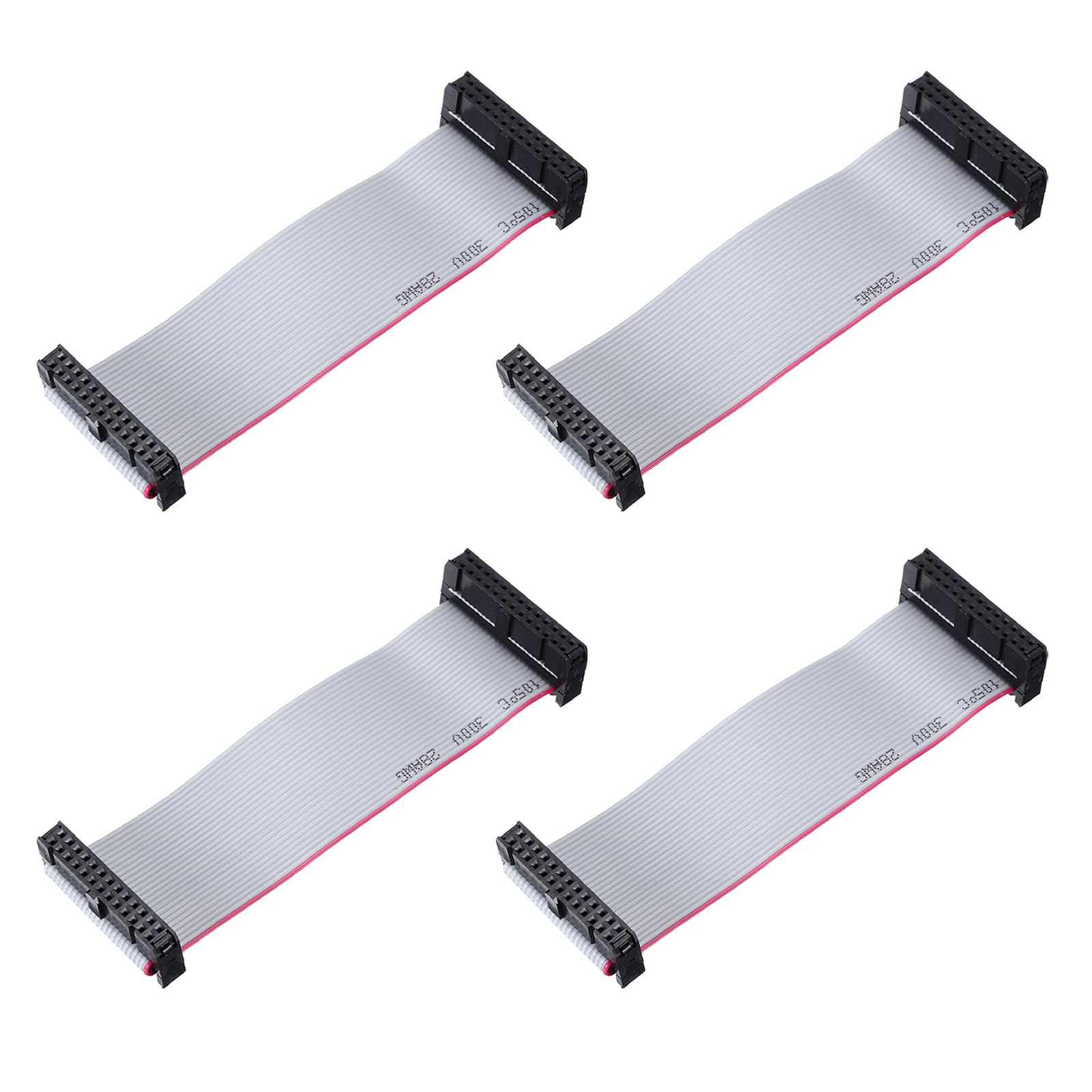 QUARKZMAN 4 szt. IDC płaski kabel taśmowy, 2,54 mm wymiar rastra 32 mm szerokość 10 cm długość 26 pin FC do FC płaski łącznik łączący kabel do PC, wyświetlaczy LED