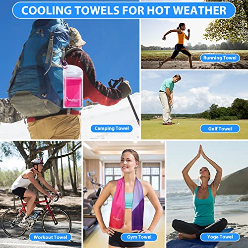 Syourself Cooling Towel, Cooling Towels For Neck,40" X 12"Ice Towel For Instant Cooling Relief, Soft Breathable Chilly Towel, Perfect Yoga, Golf, Sports(Geo) #TOP5