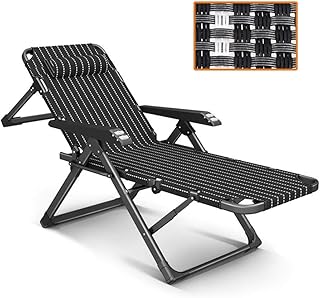 Espreguiçadeira gravidade para jardim, cadeira dobrável reclinável dobrável metal resistente portátil relaxante cama reclinável móveis de jardim para gramado ao ar livre pátio praia acampamento belas paisagens